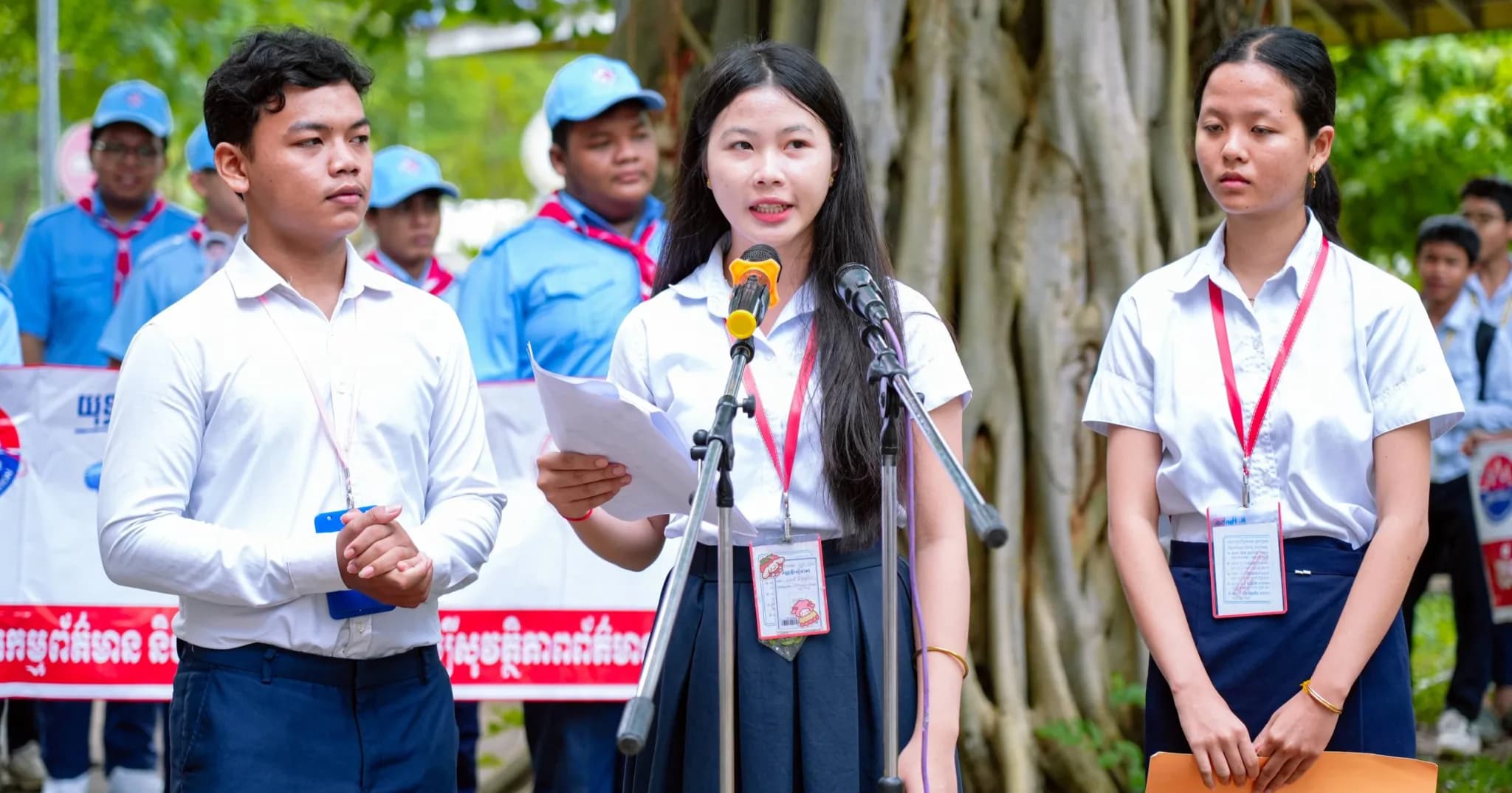 សិស្សវិទ្យាល័យព្រះសីហនុ ក្រុងកំពង់ចាម ប្តេជ្ញាចិត្ត មិនចែកចាយ និងមិនចូលរួមផ្សព្វ ផ្សាយព័ត៌មានក្លែងក្លាយ លើបណ្ដាញសង្គម