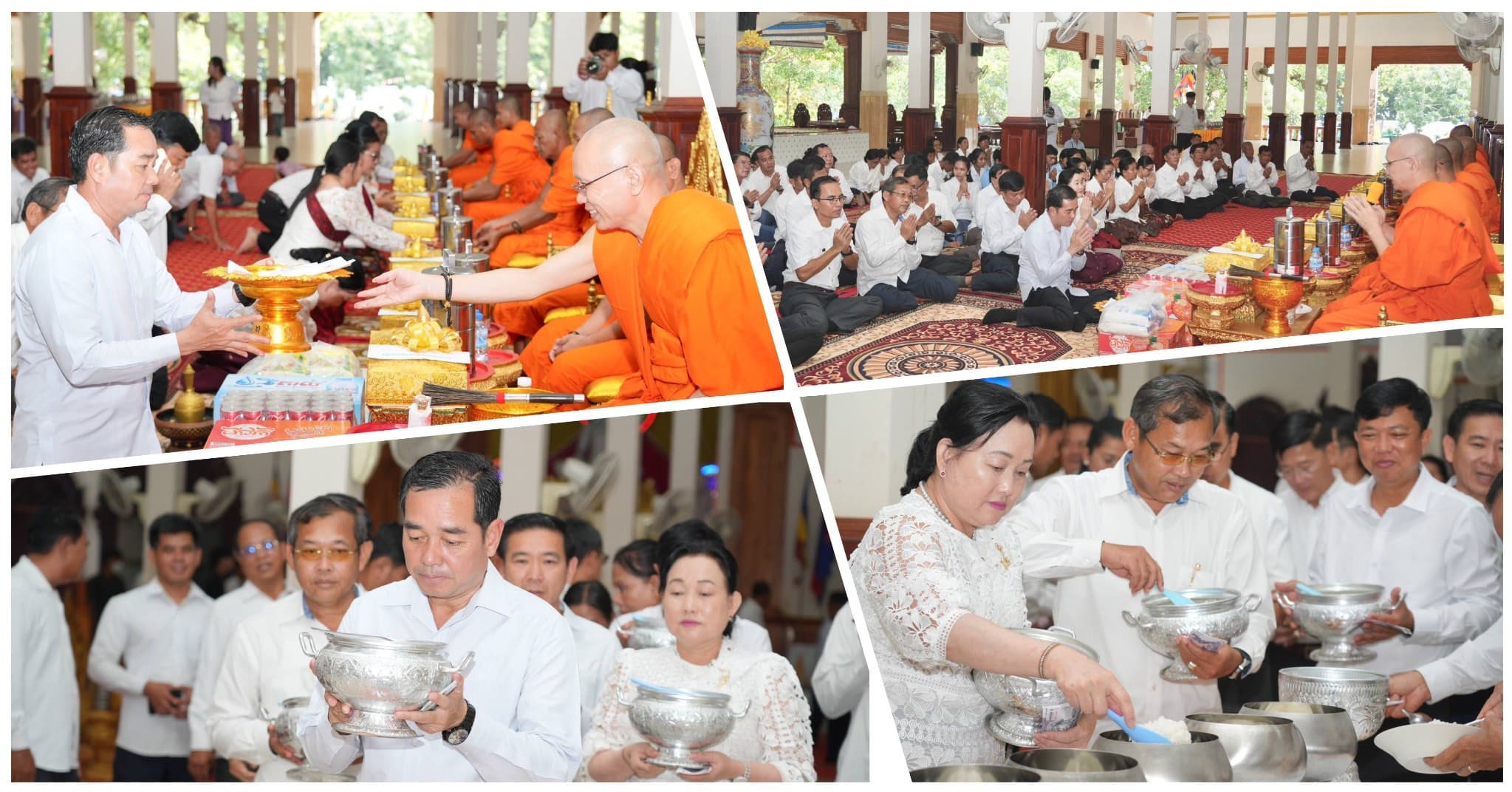 អភិបាលខេត្តកំពង់ចាម ដឹកនាំមន្ត្រីរាជការ ចូលរួមពិធីកាន់បិណ្ឌវេនទី១ នៅវត្តភ្នំហាន់ជ័យ ស្រុកកំពង់សៀម