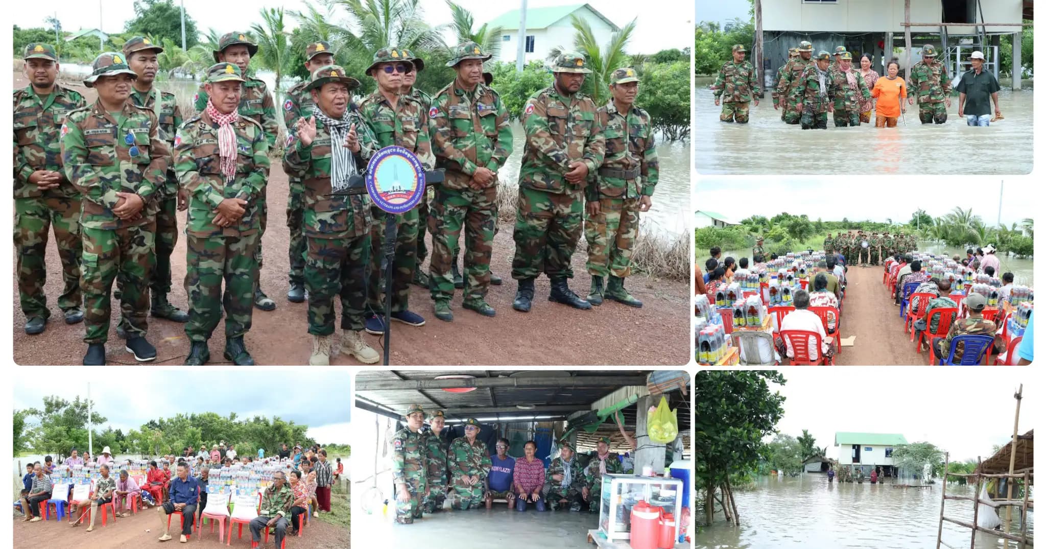 ឧត្តមសេនីយ៍ទោ សោម ស៊ុន នាំយកអំណោយមនុស្សធម៌របស់សម្តេចធិបតី ហ៊ុន ម៉ាណែត និងលោកជំទាវ ទៅឧបត្ថម្ភជូនអតីតយុទ្ធជន​ ដែល​រង​ផល​ប៉ះពាល់​ដោយ​ជំនន់​ទឹក​ភ្លៀង​ នៅក្នុងមណ្ឌលអភិវឌ្ឍន៍អតីតយុទ្ធជន មរតកតេជោធិបតីថ្លុកព្រីង ខេត្តកំពង់ធំ