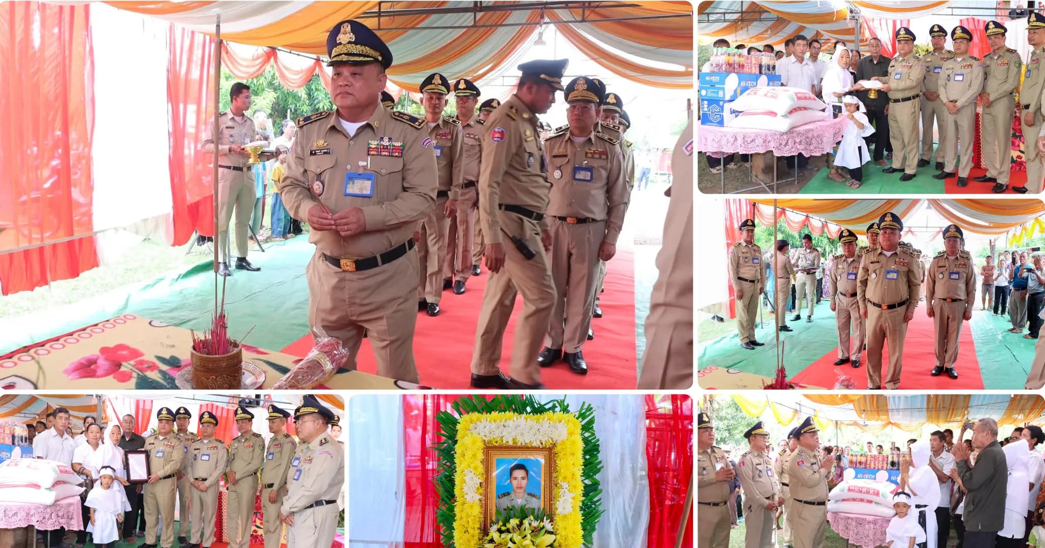 លោកឧត្តមសេនីយ៍ទោ ហេង សុផល ដឹកនាំកងកម្លាំងចូលរួមរំលែកទុក្ខជាមួយក្រុមគ្រួសារសពមន្ត្រីនគរបាលជាតិ នៃស្នងការដ្ឋាននគរបាលខេត្តកំពង់ធំ
