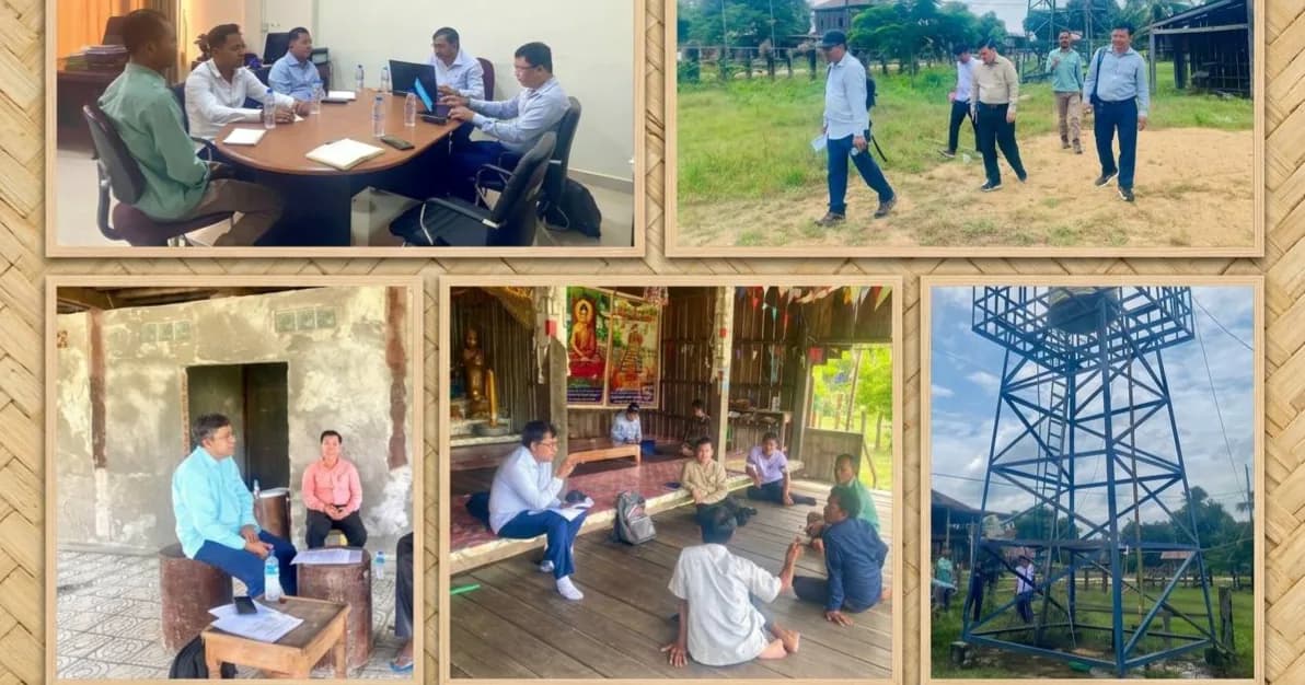 ក្រុមការងារមន្ទីរអភិវឌ្ឍន៍ជនបទខេត្តស្ទឹងត្រែង ចុះសិក្សា និងវាយតម្លៃស្ថានភាពប្រព័ន្ធផ្គត់ផ្គង់ទឹកស្អាតជនបទ ក្នុងស្រុកសេសាន សៀមបូក និងស្រុកថាឡាបរិវ៉ាត់