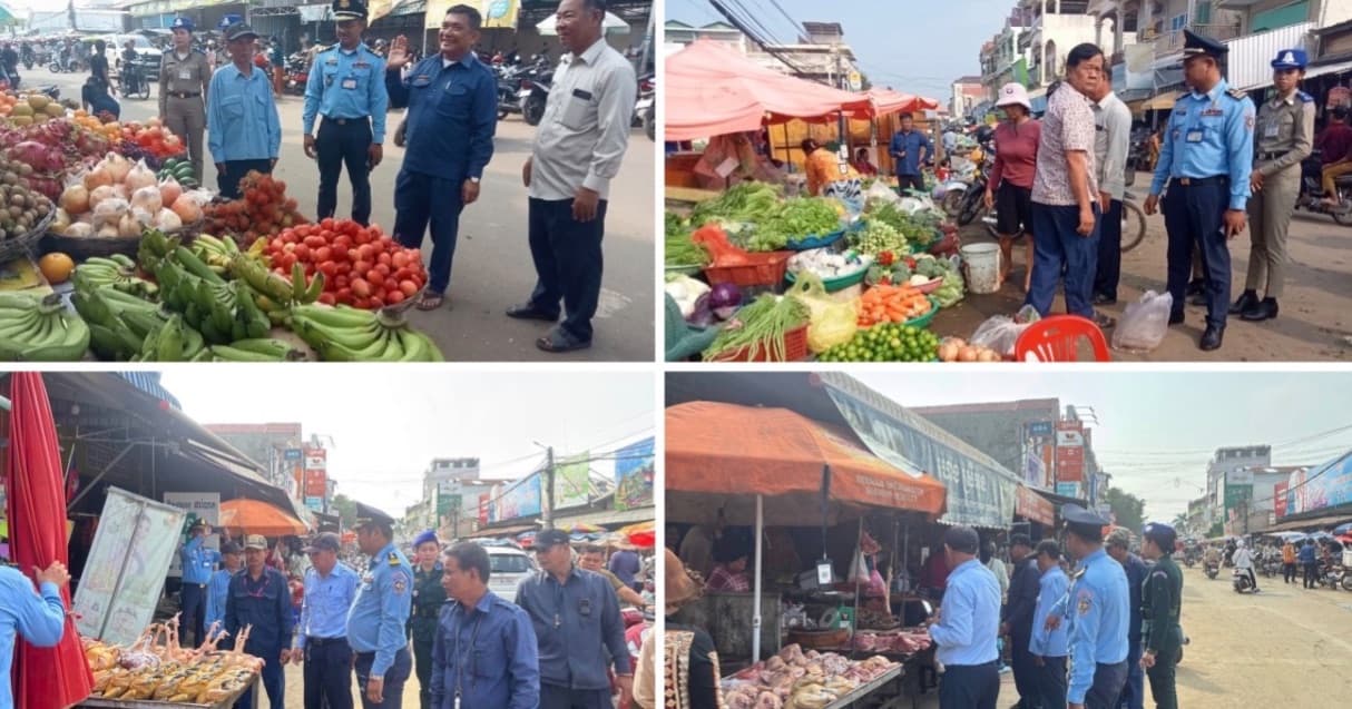 អាជ្ញាធរក្រុងកំពង់ចាម បន្តចុះរៀបចំសណ្តាប់ធ្នាប់សាធារណៈ នៅគោលដៅ ផ្សារបឹងកុក