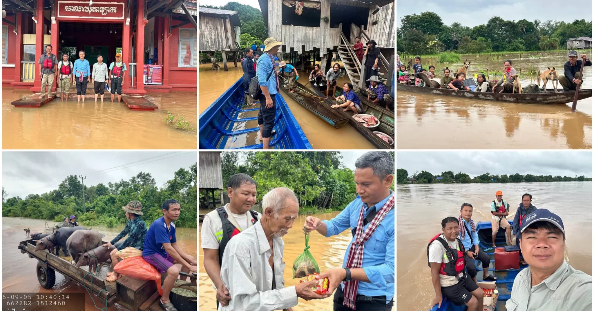 លោក សុវណ្ណ ពិសេដ្ឋ អភិបាលស្រុកសេសាន ចុះពិនិត្យស្ថានភាពទឹកជំនន់ និងសួរសុខទុក្ខប្រជាពលរដ្ឋនៅឃុំតាឡាត